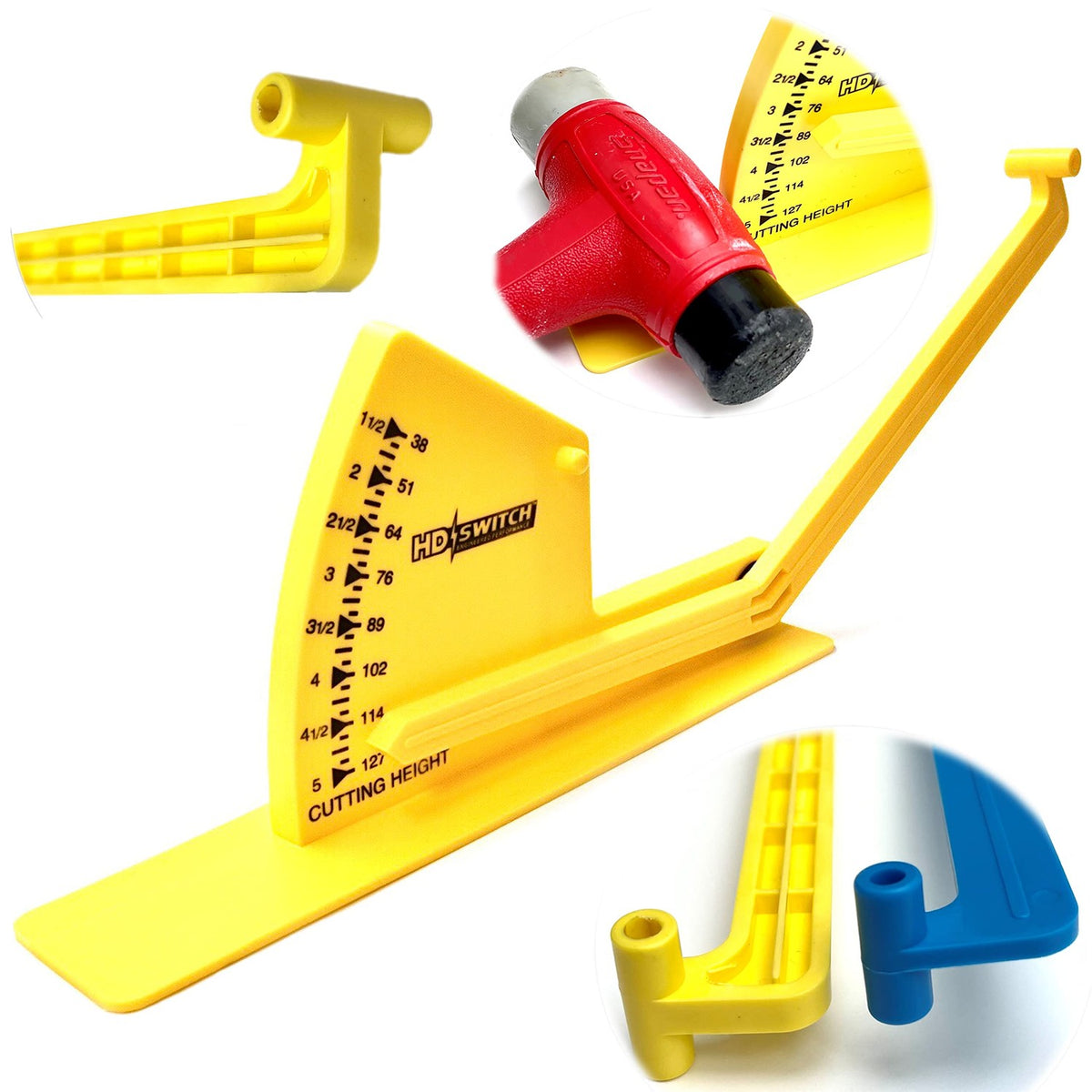 HD Switch Deck Leveler Gage w/NO-Flex Rigid Arm & Anti-TIP Extended Base