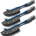 3 Pack Hard Bristle Scrub Brush Set, Cleaning Brush Designed for Cleaning Shower, Bathroom Faucets, Tile Grout, Sink Edges, Around Toilets, and Hard to Reach Corners and Crevices