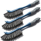 3 Pack Hard Bristle Scrub Brush Set, Cleaning Brush Designed for Cleaning Shower, Bathroom Faucets, Tile Grout, Sink Edges, Around Toilets, and Hard to Reach Corners and Crevices