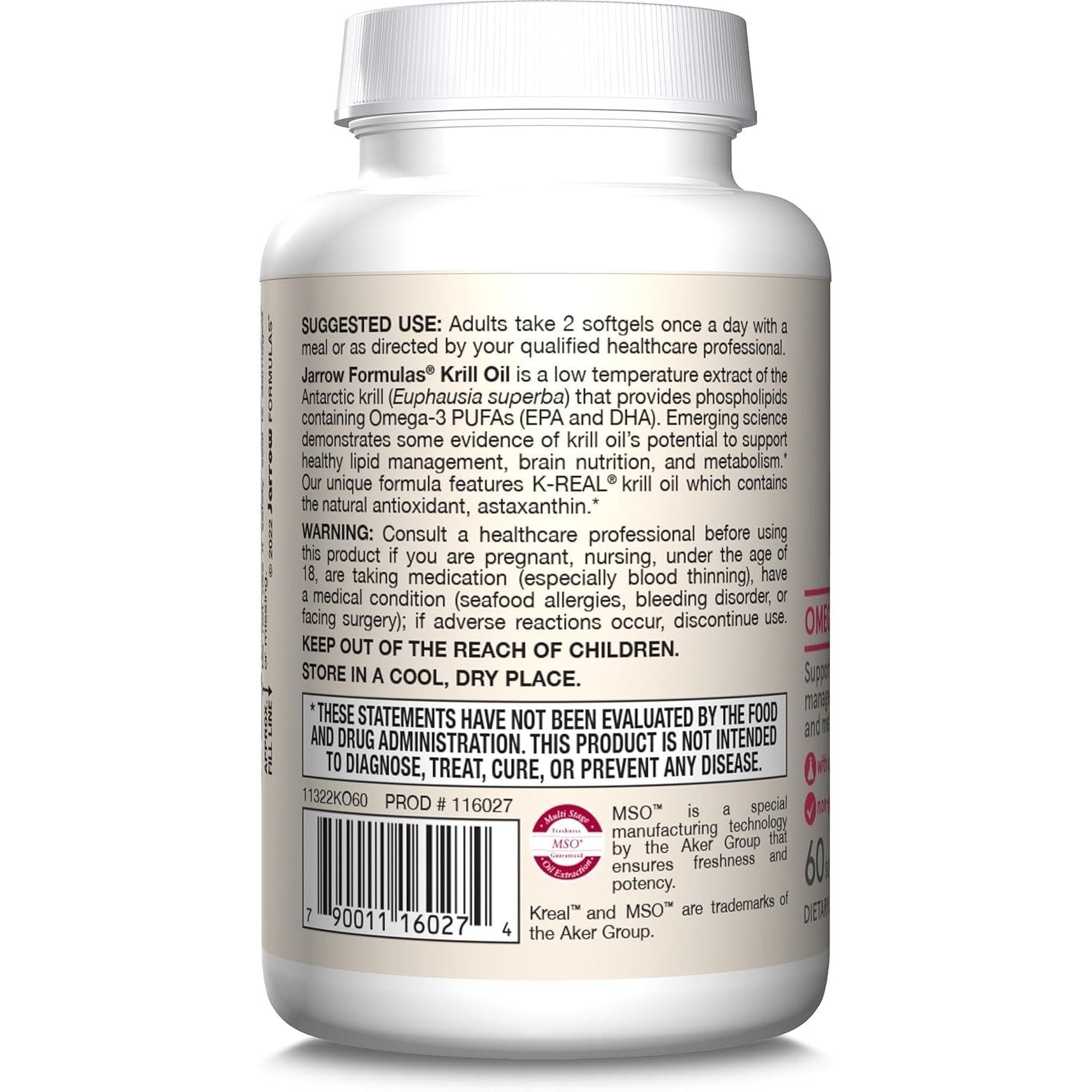 Buy now Jarrow Formulas Krill Oil - Phospholipid Omega-3 Complex with Astaxanthin - 60 Softgels - 30 Servings - Supports Lipid Management, Metabolism, Brain & Heart Health - EPA & DHA - Gluten Free - Non-GMO at indiglob india
