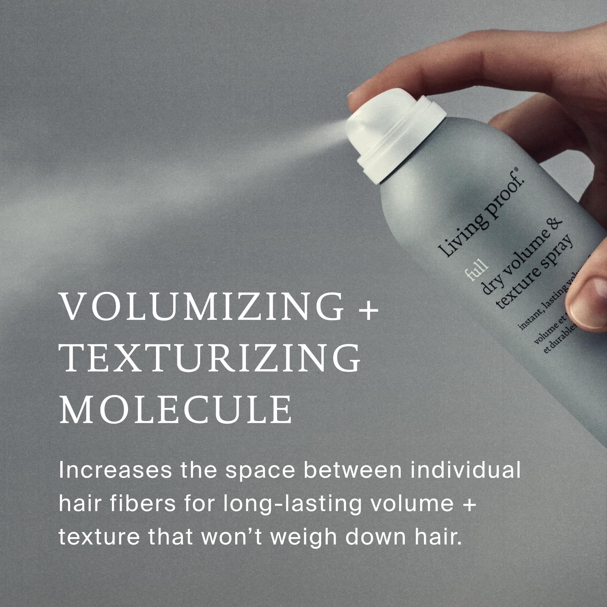 Living Proof Full Dry Volume & Texture Spray – Instant Volume, Texture, Oil Absorption, Heat Protection, Lightweight Hold for Fine or Flat Hair