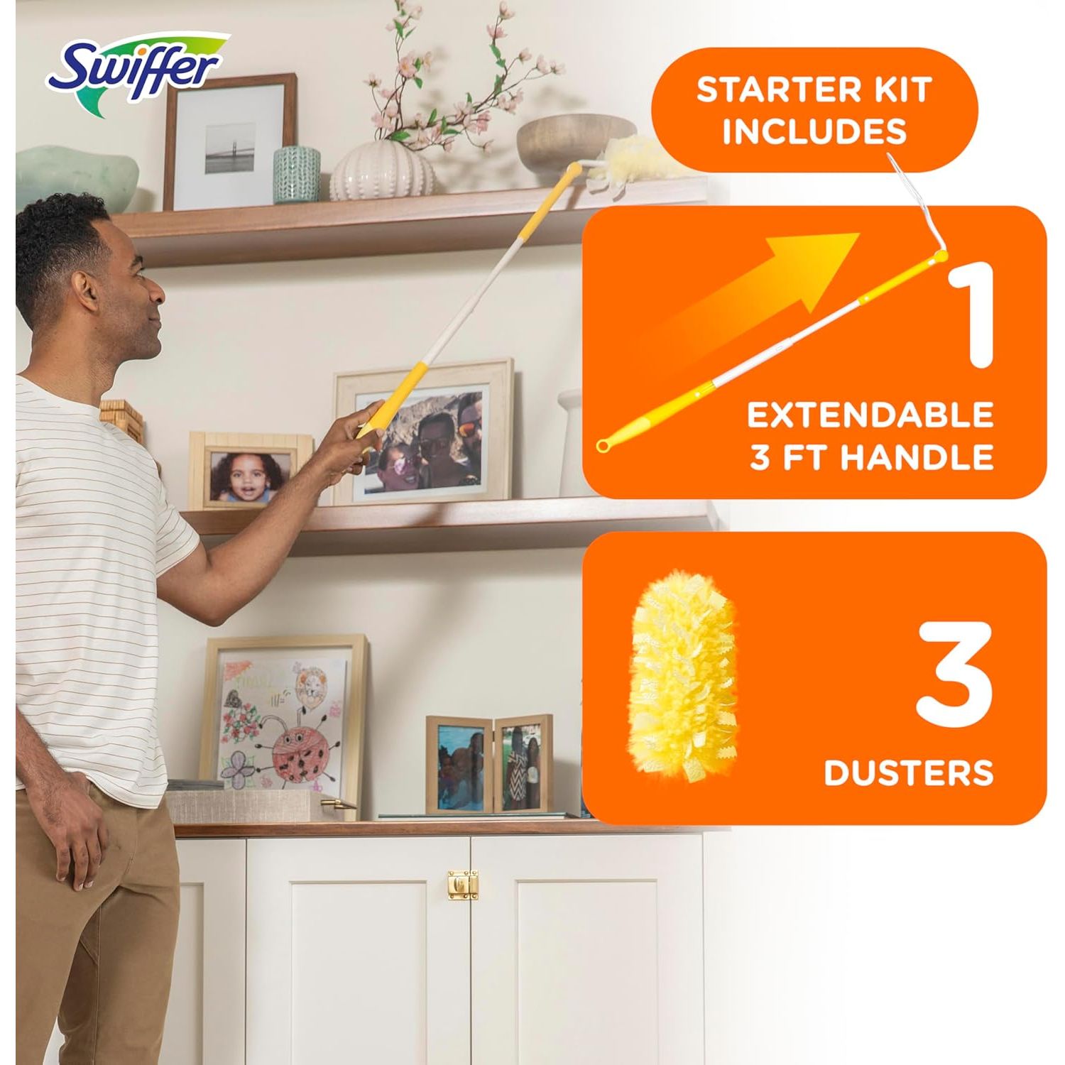 Buy now Swiffer Duster Heavy Duty 3 ft Extendable Handle Starter Kit with 3 Refills at indiglob india