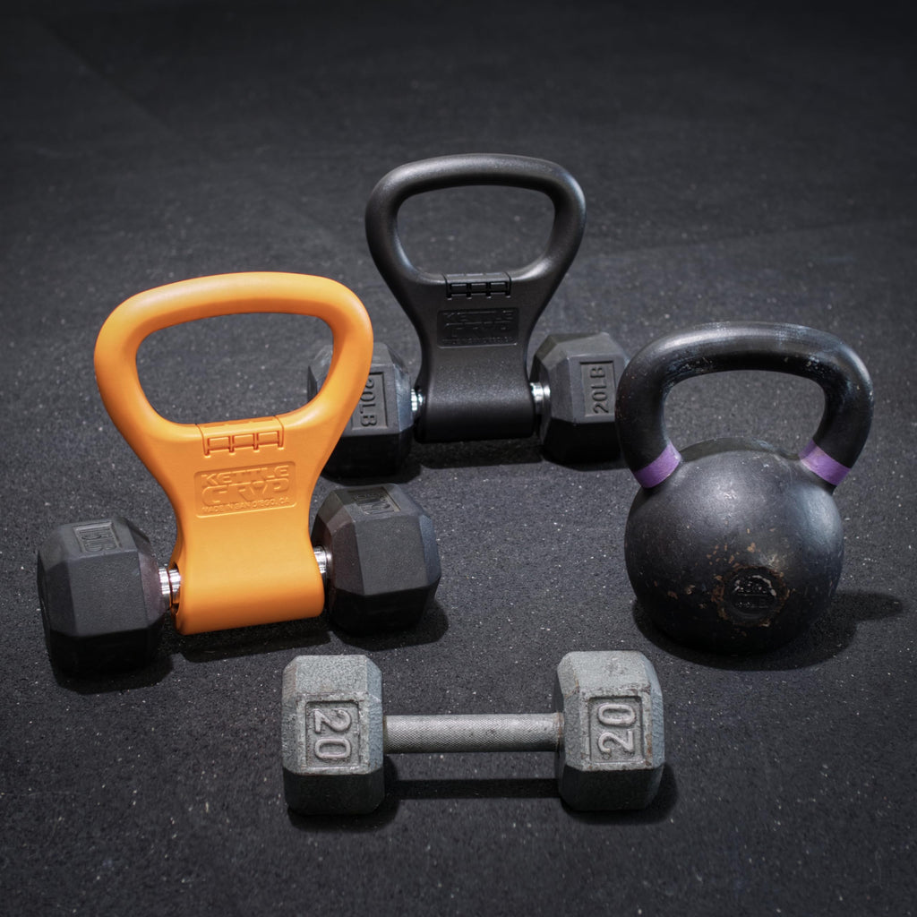 KETTLE GRYP Dumbbell to Kettlebell Grip Converter Handle Made in USA, Black