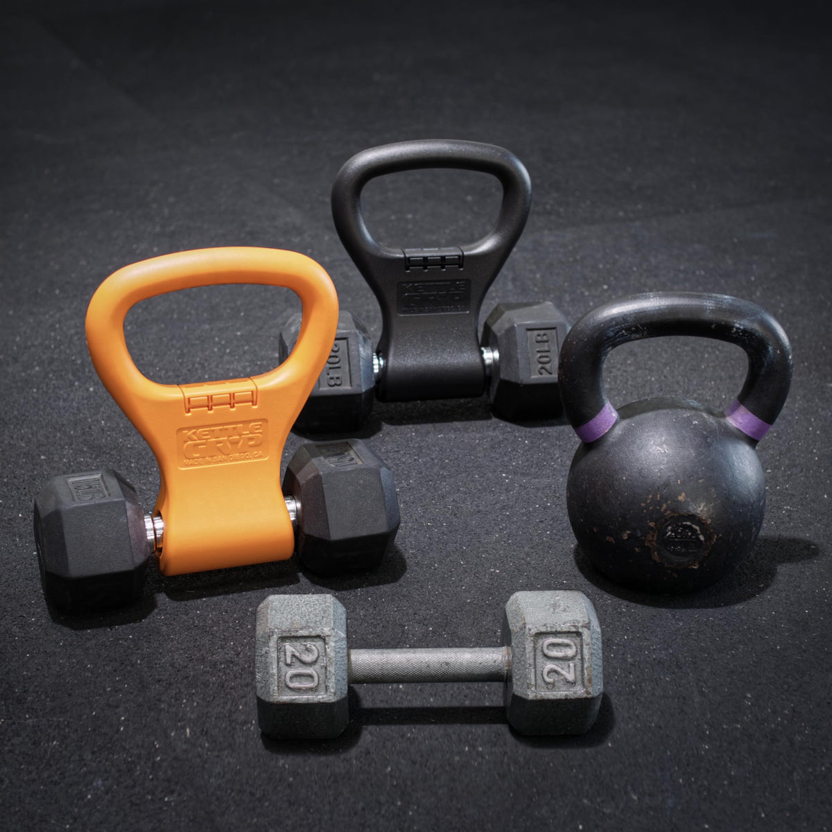 KETTLE GRYP Dumbbell to Kettlebell Grip Converter Handle Made in USA, Black