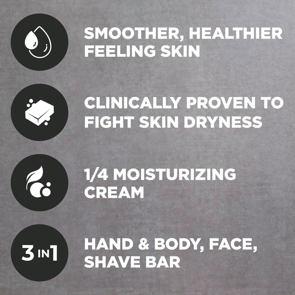 DOVE MEN + CARE Hidratante Coco + Cítricos Hand & Body Face 6 Count 3.75 oz | For dry skin, Helps hydrate and smooth skin, With coconut + citrus formula, For daily showers, Face + body shave bar