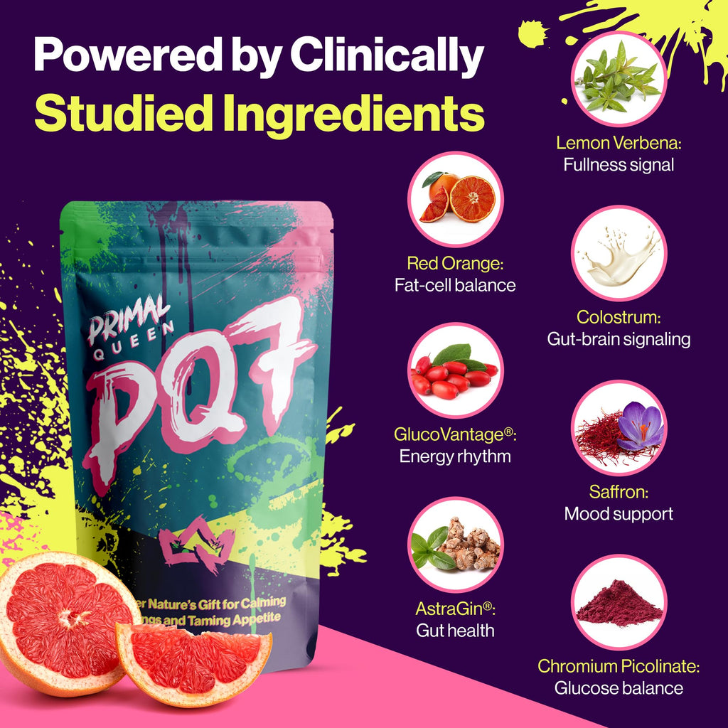 Primal Queen PQ7 Appetite Control, Cravings, Hunger & Fullness, 60 Capsules