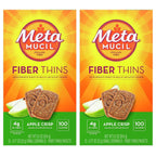 Metamucil, Fiber Thins, Daily Psyllium Husk Fiber Supplement, Supports Digestive Health and Satisfies Hunger, Apple Crisp Flavor, 12 Servings