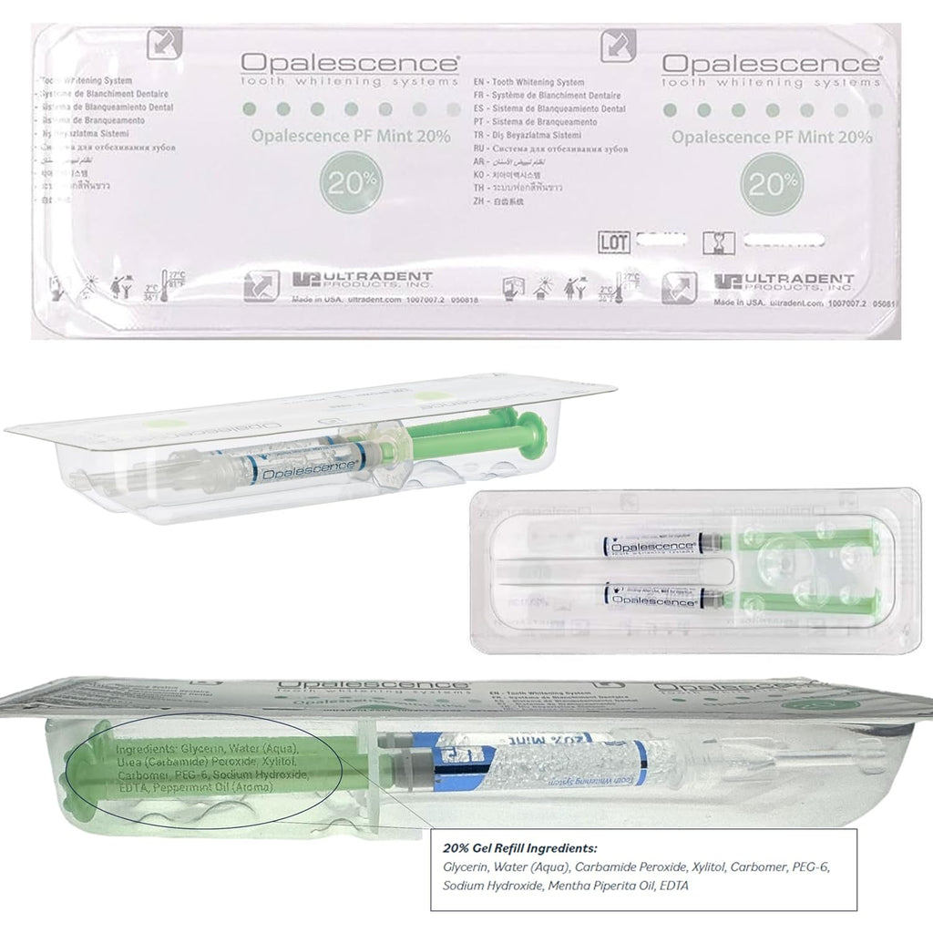 Buy now Opalescence 20% Teeth Whitening Refill Kit (4 Syringes) Carbamide Peroxide. Made by Ultradent, in Mint Flavor. Tooth Whitening Refill Syringes - B-5196-4 at indiglob india