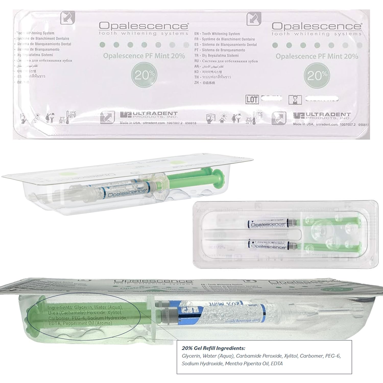 Buy now Opalescence 20% Teeth Whitening Refill Kit (4 Syringes) Carbamide Peroxide. Made by Ultradent, in Mint Flavor. Tooth Whitening Refill Syringes - B-5196-4 at indiglob india