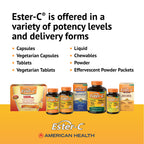 Ester-C American Health with Citrus Bioflavonoids Capsules - 24-Hour Immune Support, Gentle On Stomach, Non-Acidic Vitamin C - Non-GMO, Gluten-Free - 1000 mg, 90 Count