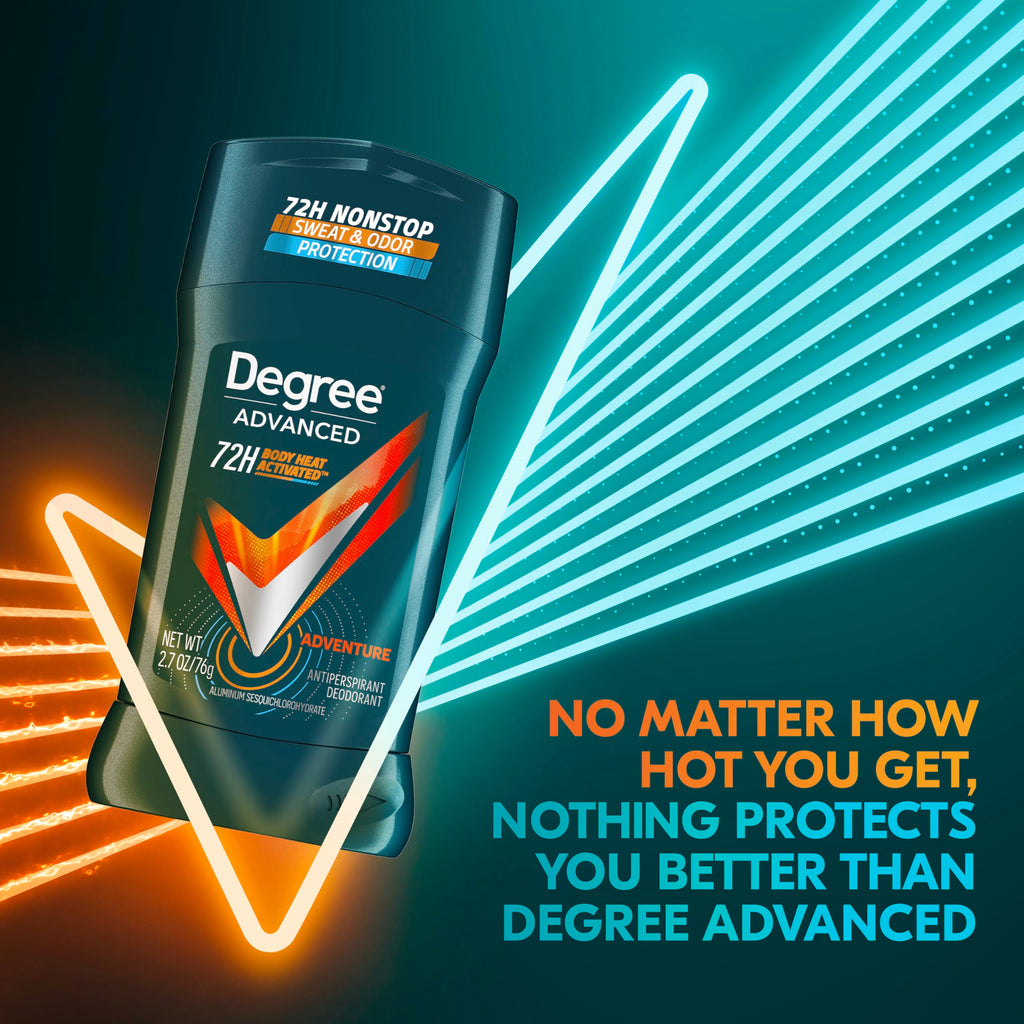 Degree Men Advanced Protection Antiperspirant, Adventure, 2.7 oz, 2-Pack | For active days, Helps stay fresh & confident, With MotionSense, Adventure scent