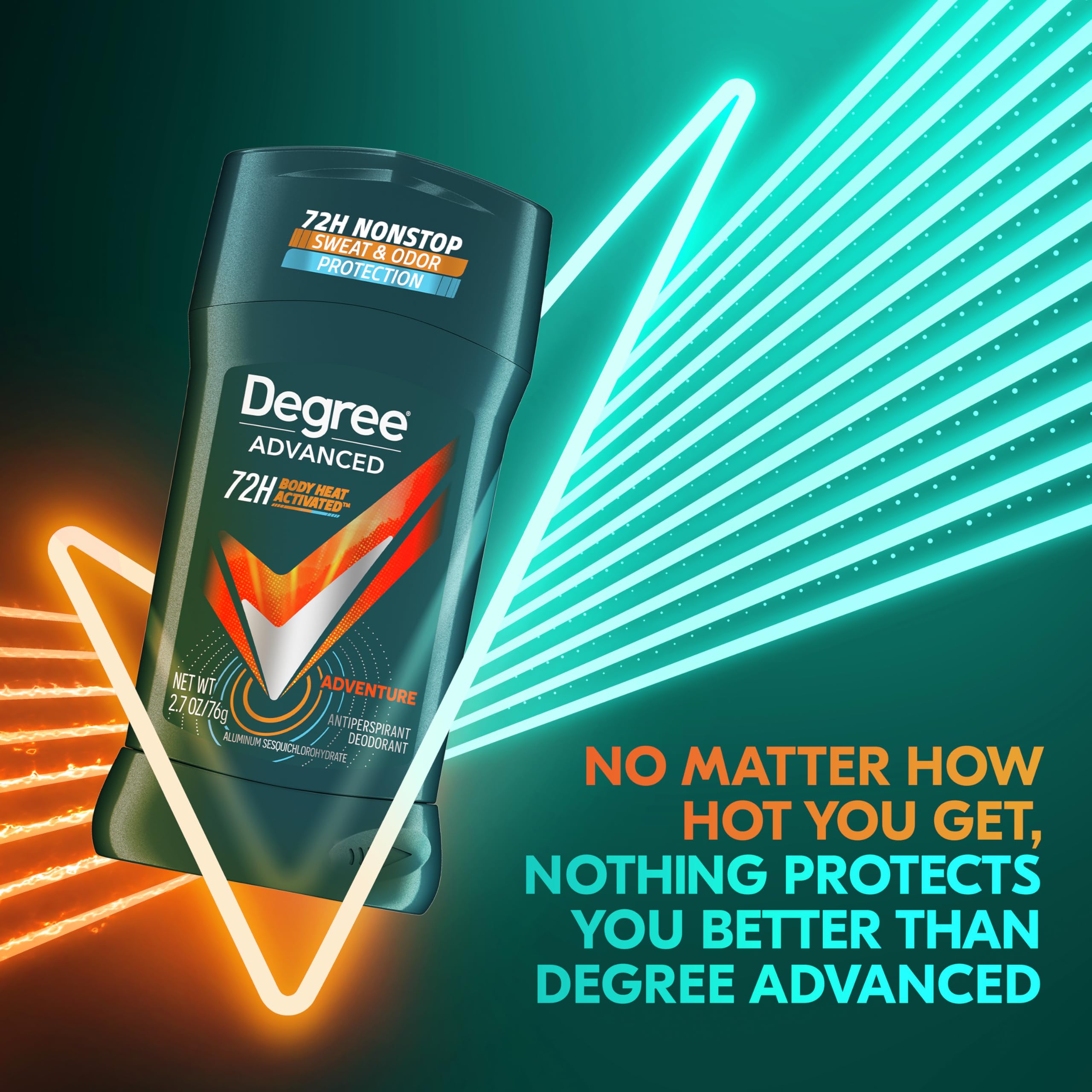 Degree Men Advanced Protection Antiperspirant, Adventure, 2.7 oz, 2-Pack | For active days, Helps stay fresh & confident, With MotionSense, Adventure scent