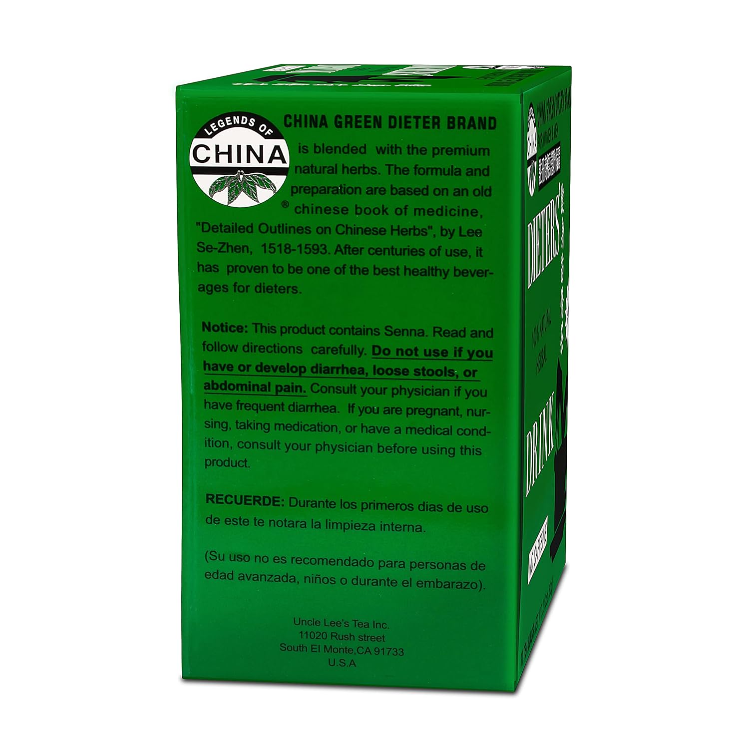 Buy now Uncle Lee's Tea China Green Dieters Tea Caffeine Free, 2.12 Oz, 30 Count at indiglob india