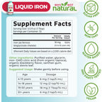 Why Not Natural Liquid Iron Supplement for Women, Men and Kids, Vegan Formulation for Anemia, Sugar Free, Vegan, Non-GMO, Organic BlackBerry Flavor 16 Fl Oz