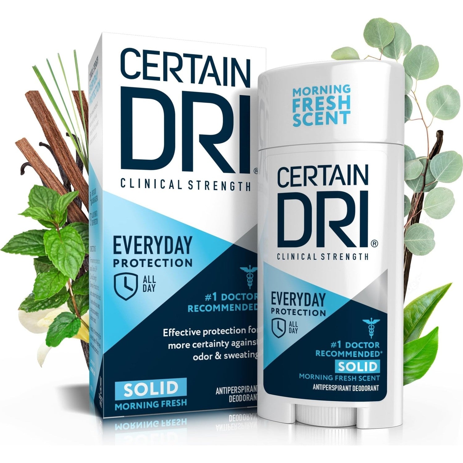 Certain Dri Everyday Strength Clinical Antiperspirant, 2.6 oz | 24-Hour Underarm Sweat & Odor Protection for Excessive Sweating, Strong Deodorant for Men & Women, Morning Fresh Scent