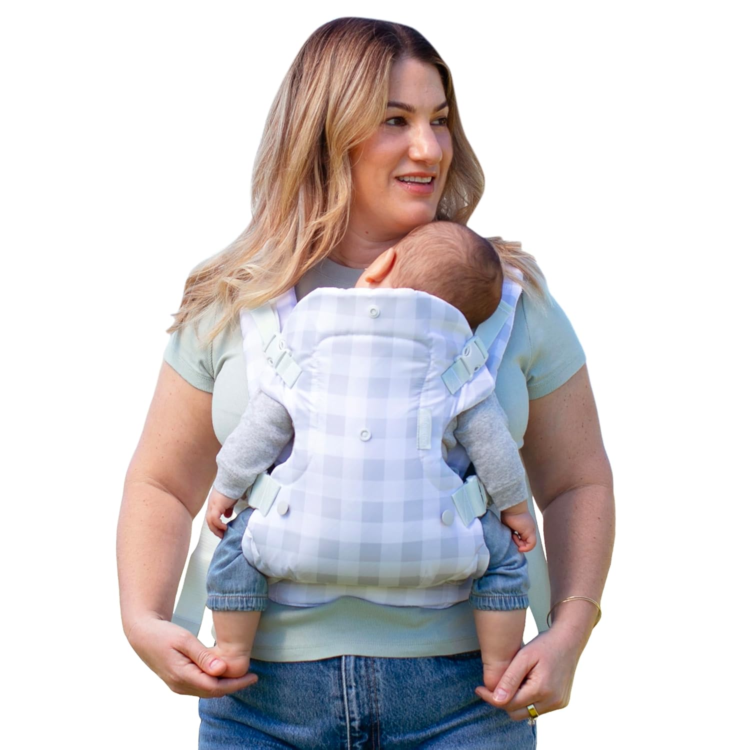 Buy now Infantino Flip 4-in-1 Convertible Baby Carrier, Adjustable, Ergonomic Babywearing, Registry Essential, Baby Carrier for Newborn to Toddler, Gray Plaid at indiglob india