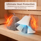 2 Pack Wool Sauna Hat Ukrainian Banya Cap for Men Women Bath House