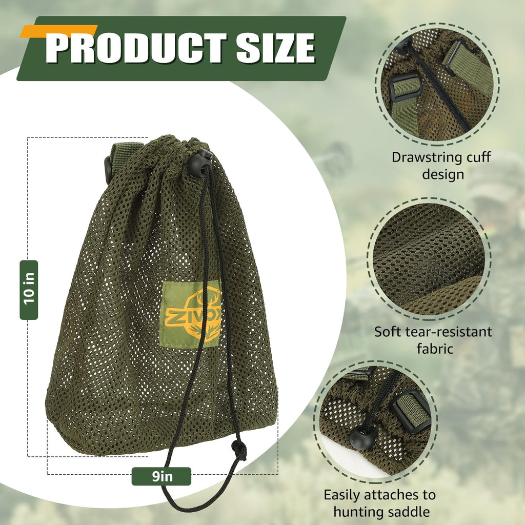 Dump Pouch for Saddle Hunting ROS Setup, MOLLE Compatible Mesh Storage Bag for Ring of Steps, Tether, Lineman's Belt & Hunting Accessories – Durable & Lightweight Gear Organizer