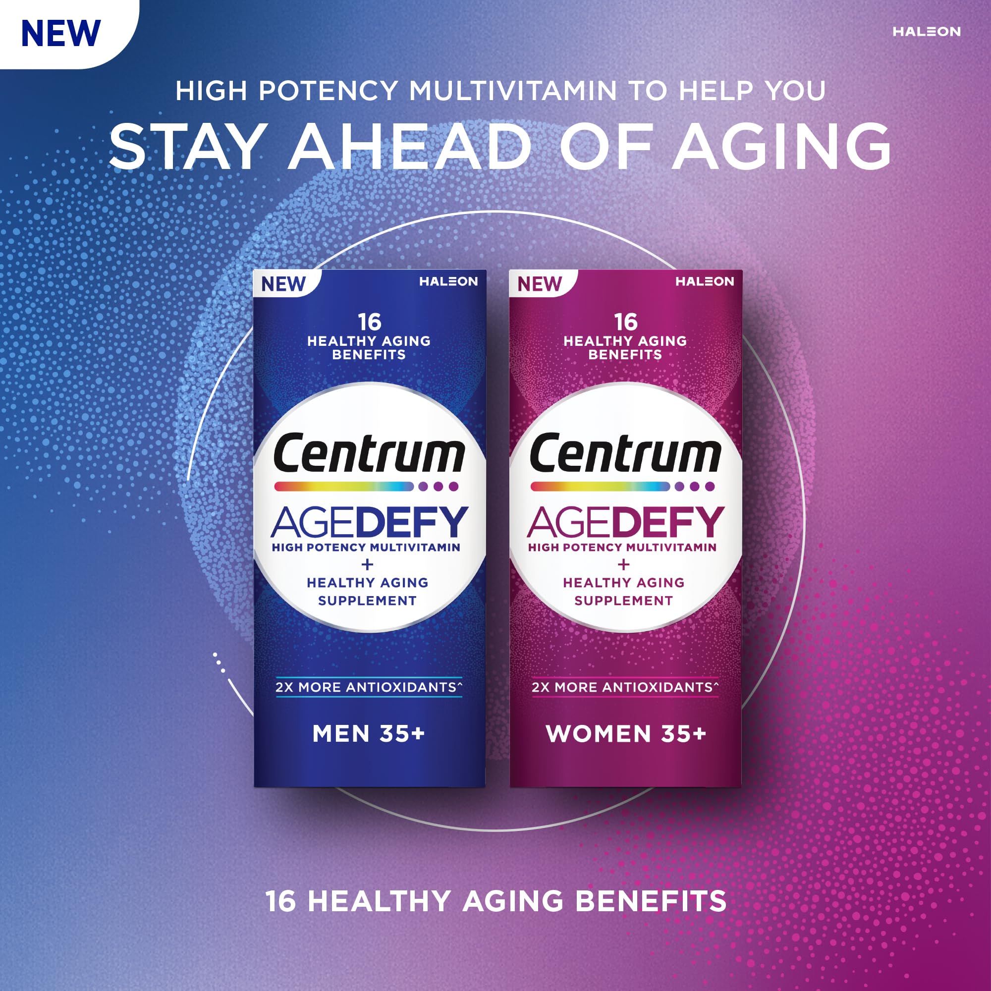 Centrum Age Defy for Women 35 and Over, 60 Tablets | High-Potency Multivitamin and Healthy Aging Supplement ,Multivitamin with Resveratrol, and Niacin for NAD+ Level Support
