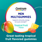Centrum MultiGummies for Men 18 and Over, 100 Count | Contains Vitamin D3, B Vitamins and Antioxidants, Gluten Free, Non-GMO Ingredients, GLP-1 Support