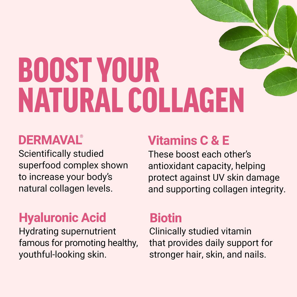 Force Factor Collagen Boosting Superfoods, Vegan Collagen Booster for Women | with Biotin, Hyaluronic Acid, and Vitamin C, for Hair, Skin, Nails, & Joint Support, Tropical Fruit, 60 Soft Chews