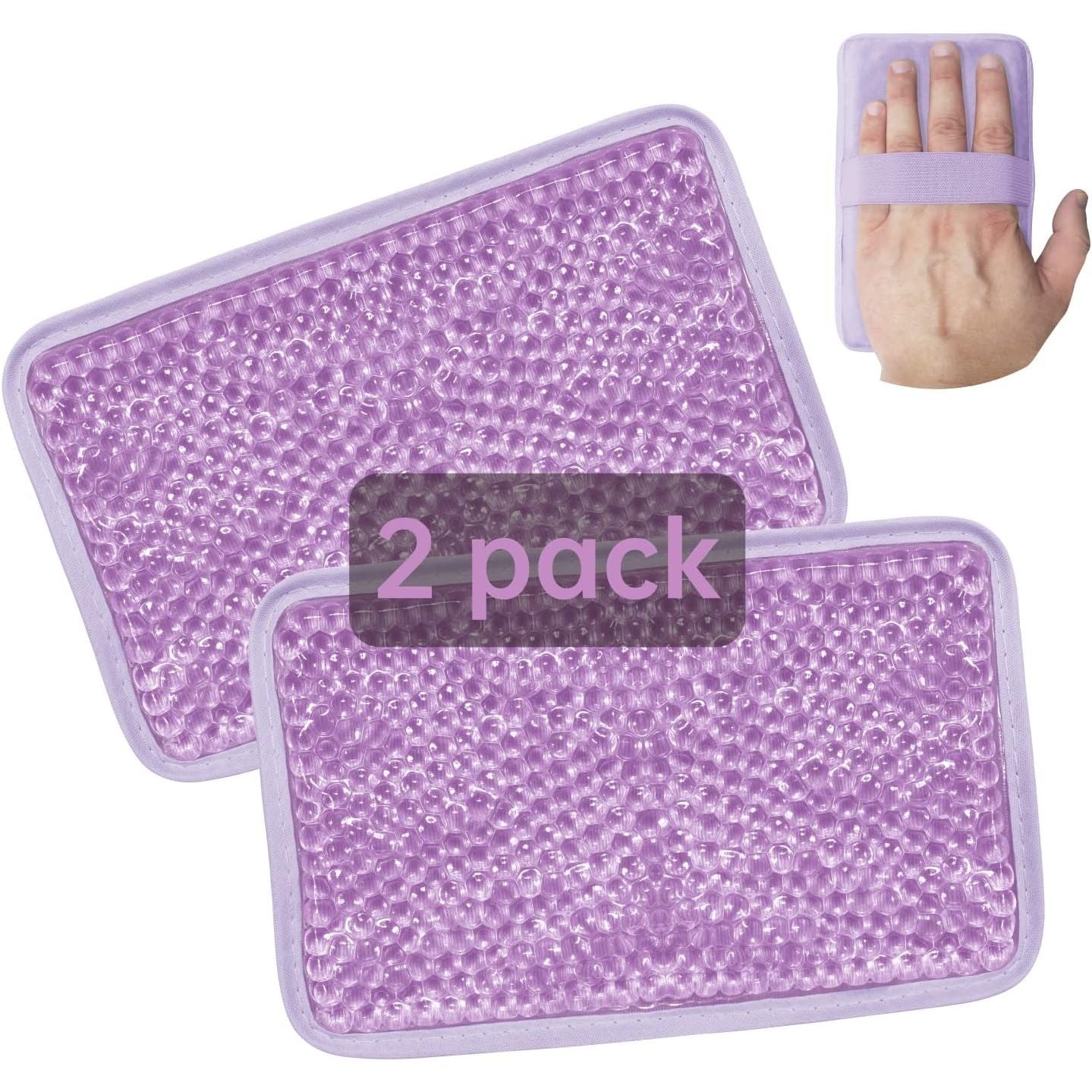 Buy now Gel Beads Ice Pack Ice Bag with Strap-1 Pack Reusable Hot & Cold Pack Compress for Knee, Shoulder, Foot, Back, Ankle, Neck, Hip, Elbow, Wisdom Tooth-7.76''x4.93''(Blue) Purple-2 Pack at indiglob india