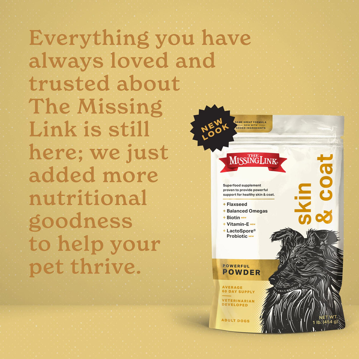 The Missing Link Skin & Coat Superfood Supplement Powder, Dogs, 1 lb