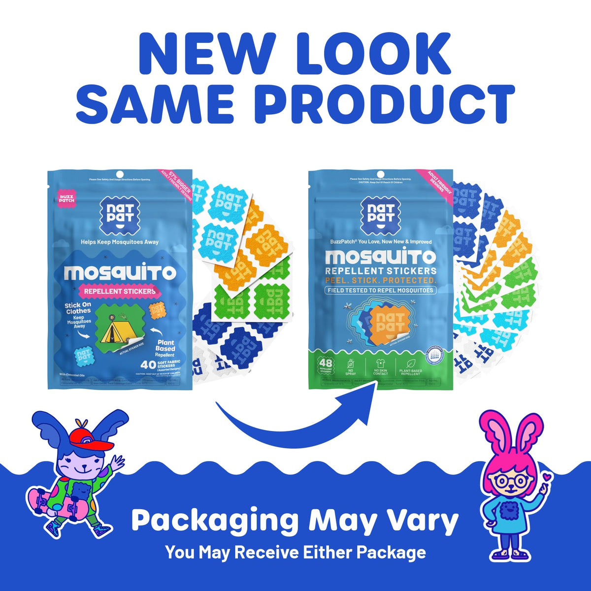 NATPAT BuzzPatch Mosquito Patches for Adults, Plant-Based Mosquito Stickers