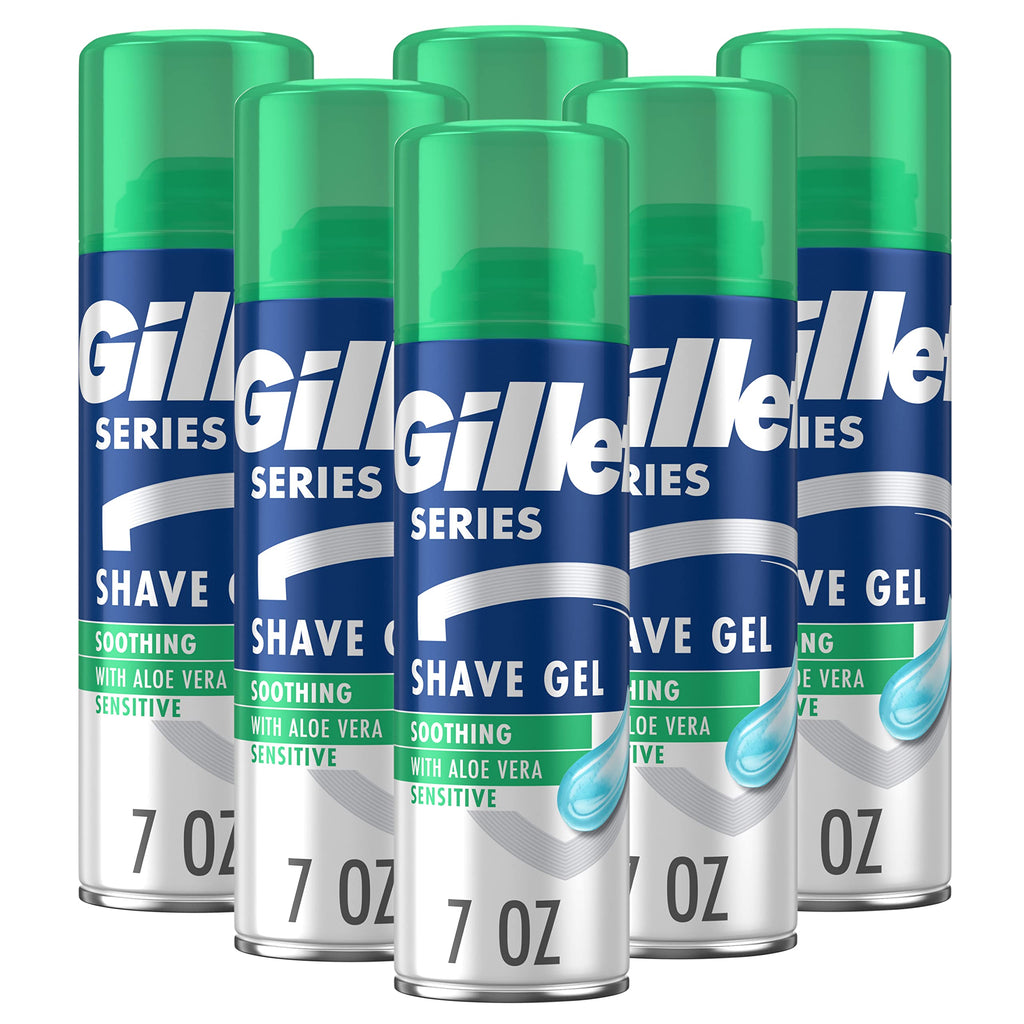 Gillette Series 3X Action Shave Gel, Sensitive Twin Pack, 7 Oz (Pack of 2)