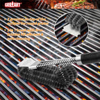 GRILLART Grill Brush and Scraper,18'' Deluxe Adjustable Handle BBQ Cleaner