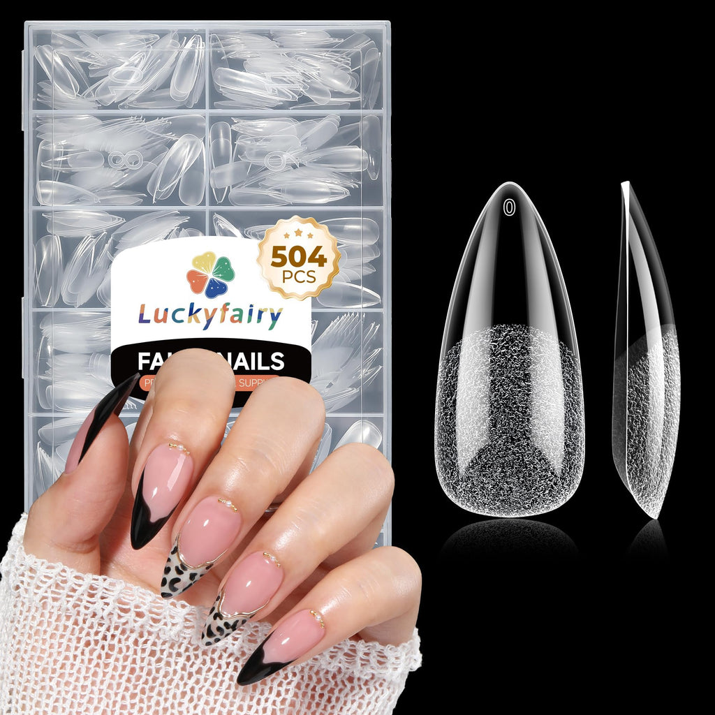Luckyfairy Half Cover Duck Nail Tips 504 Pcs Duck Press on Nails Clear Soft Gel Short Duck Nail Tips 11 Sizes Wide French False Nails for Acrylic Nails Professional for Y2K Art Salon