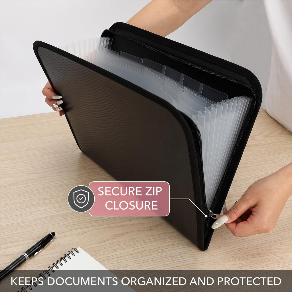 Mr. Pen- 13 Pocket Accordion File Organizer, Zipper Expanding File Folder
