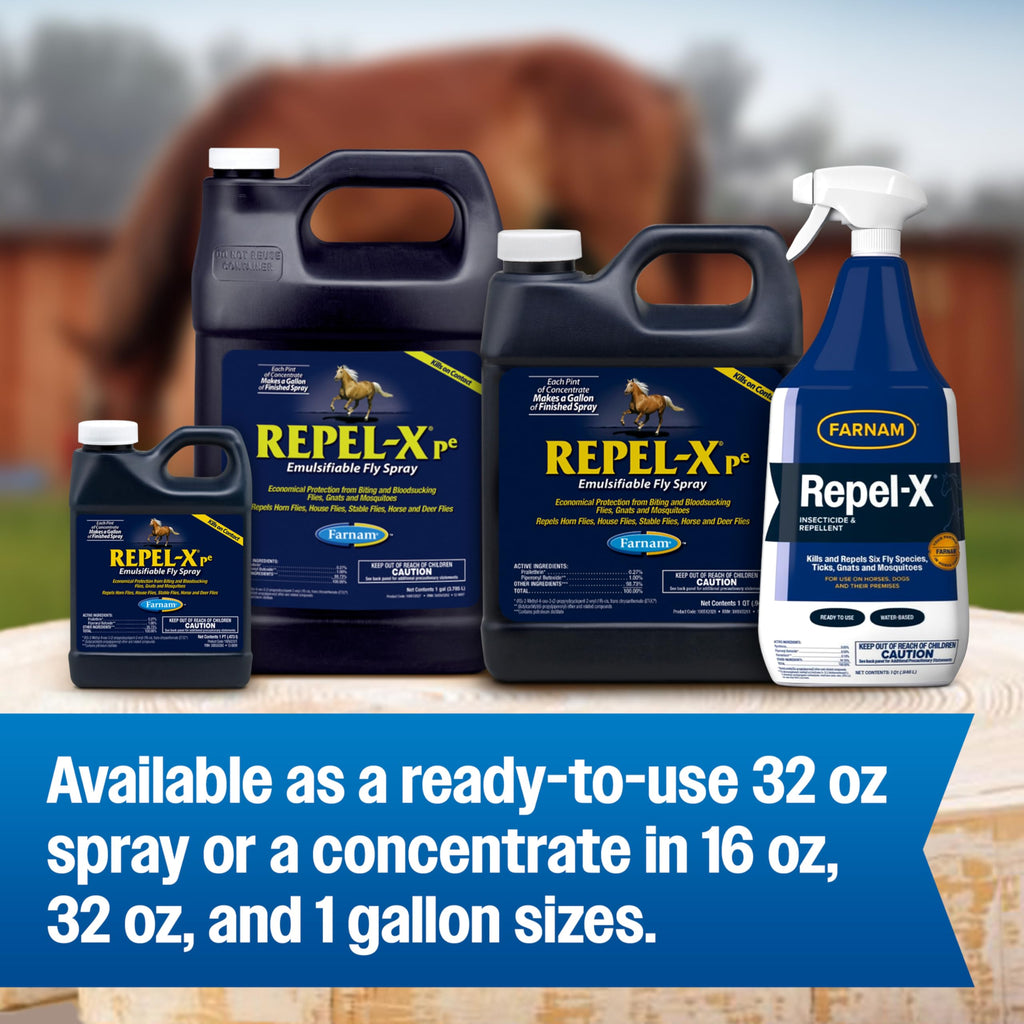 Farnam Repel-X Fly Spray for Horses, Ready To Use, 32 fl oz Spray