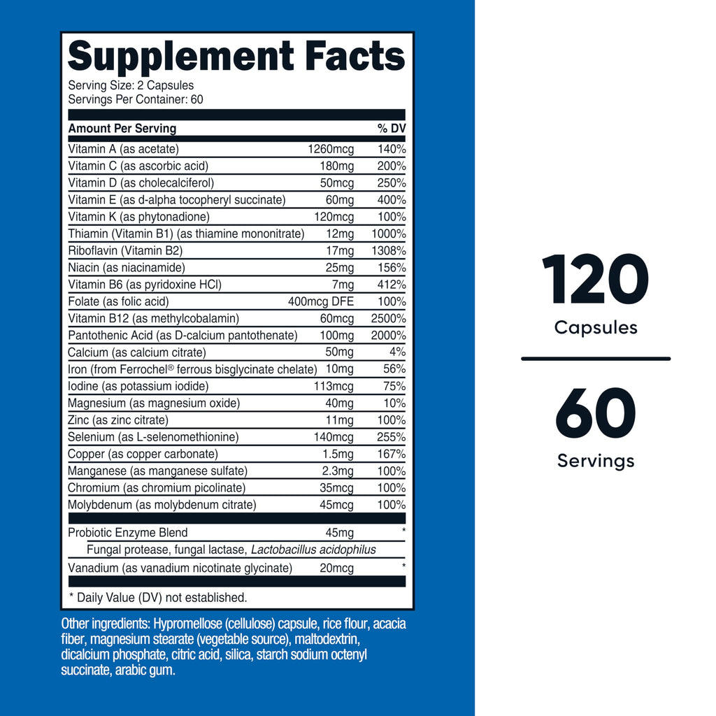 Nutricost Multivitamin with Probiotics 120 Vegetarian Capsules | Packed With Vitamins & Minerals