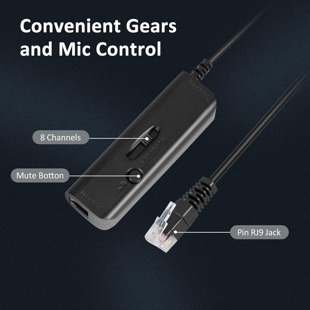 Buy now AGPTEK® Hands-Free Call Center Noise Cancelling Corded Monaural Headset Headphone for Desk Telephone with 4-Pin RJ9 Crystal Head at indiglob india
