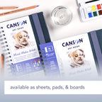 Canson Artist Series Mixed Media Paper, Wirebound Pad, 5.5x8.5 inches, 30 Sheets (138lb/224g) - Artist Paper for Adults and Students - Watercolor, Gouache, Graphite, Ink, Pencil, Marker
