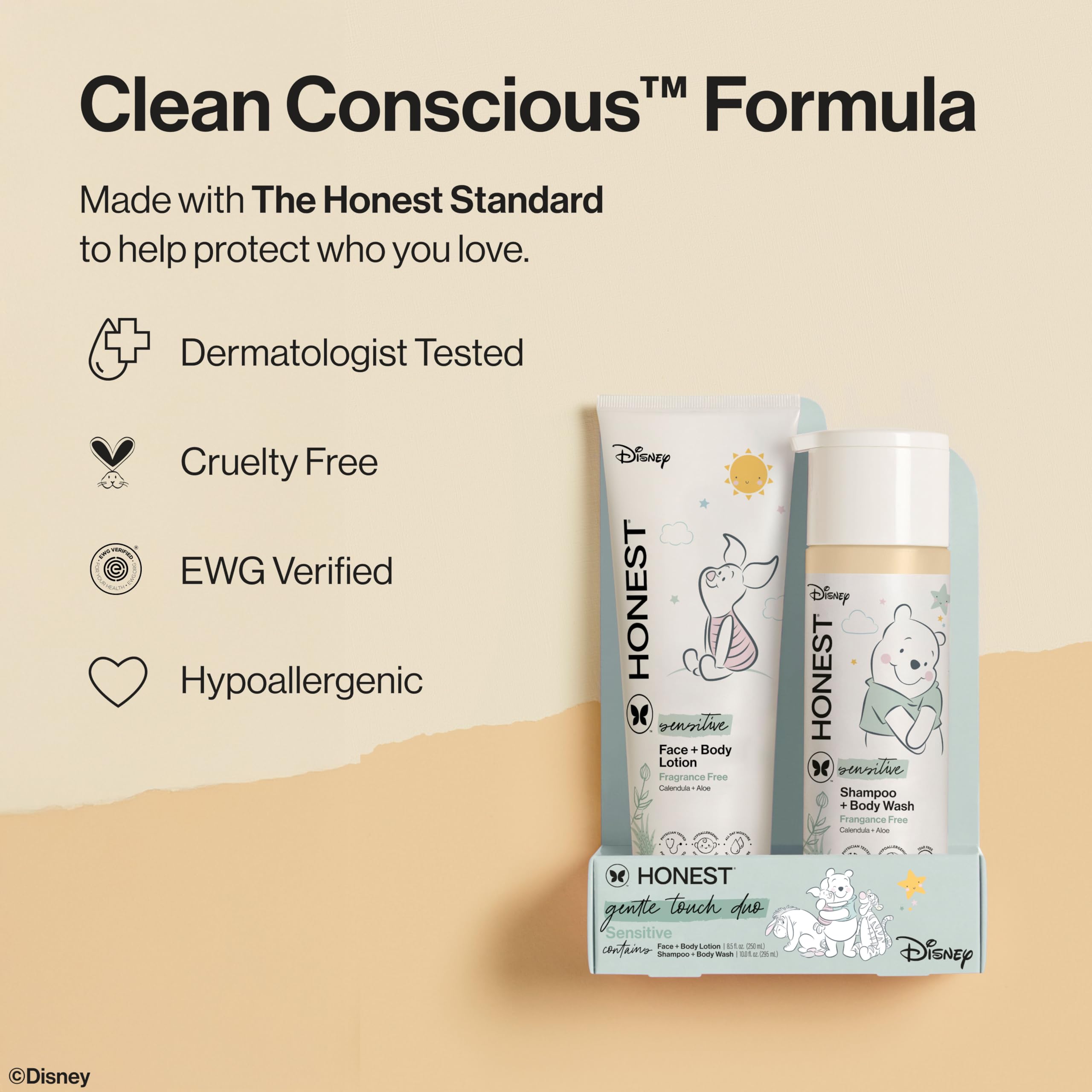 The Honest Company Shampoo & Lotion Bundle, Disney Design, 18.5 fl oz