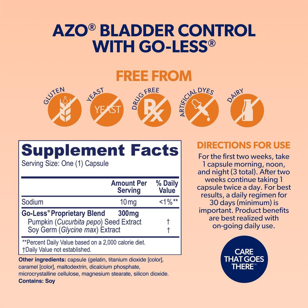 AZO Bladder Control with Go-Less & Weight Management Supplement 48 Capsules | Drug-Free Bladder Support, Made to Promote Healthy Metabolism, Reduce Occasional Urgency & Leakage, Promote Bladder Function*