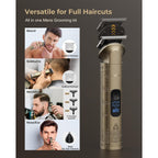 VGRPRO Hair Clippers for Men Professional, Cordless Clipper and Trimmer Set | 7000RPM Grooming Kit with EVA Case, LED display, 14 Guide Combs (including Right & Left Ear Taper Combs), Nose Trimmer Head