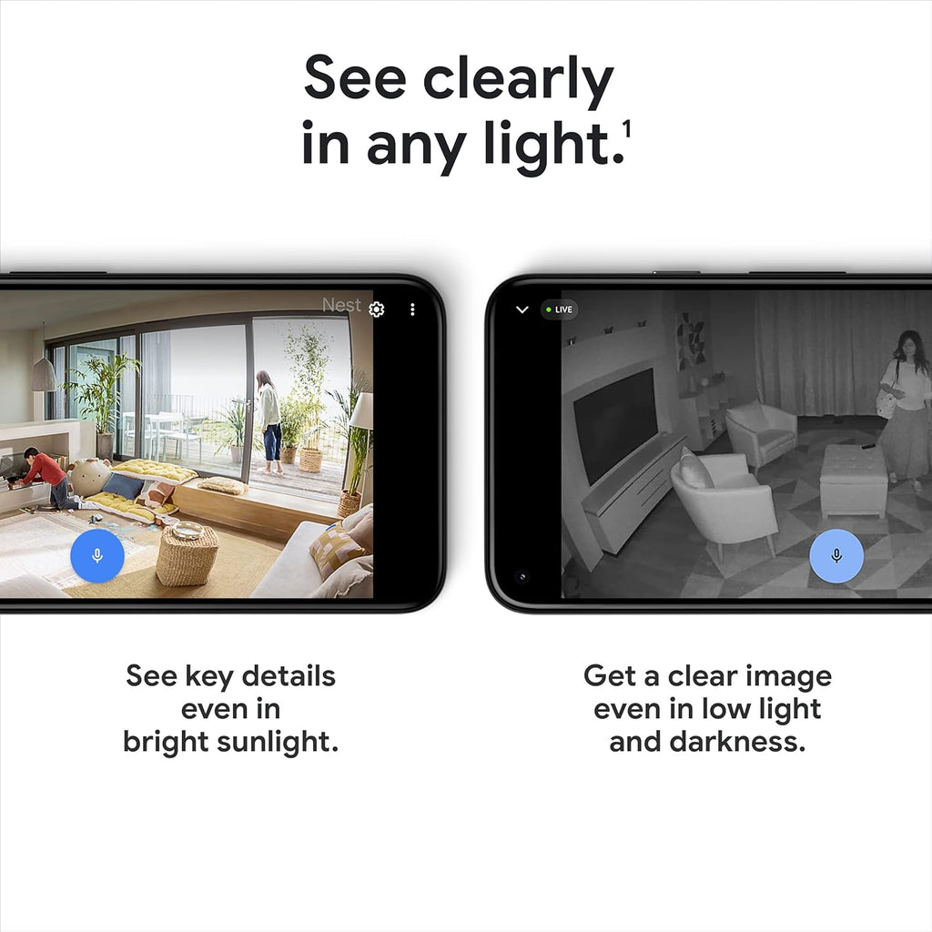 Buy now Google indoor Nest Security Cam 1080p (Wired) - 2nd Generation - Snow at indiglob india