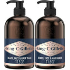 King C. Gillette Beard Wash, Mens Face Wash, 11.8 oz, Infused with Argan Oil and Avocado Oil to Cleanse Hair and Skin