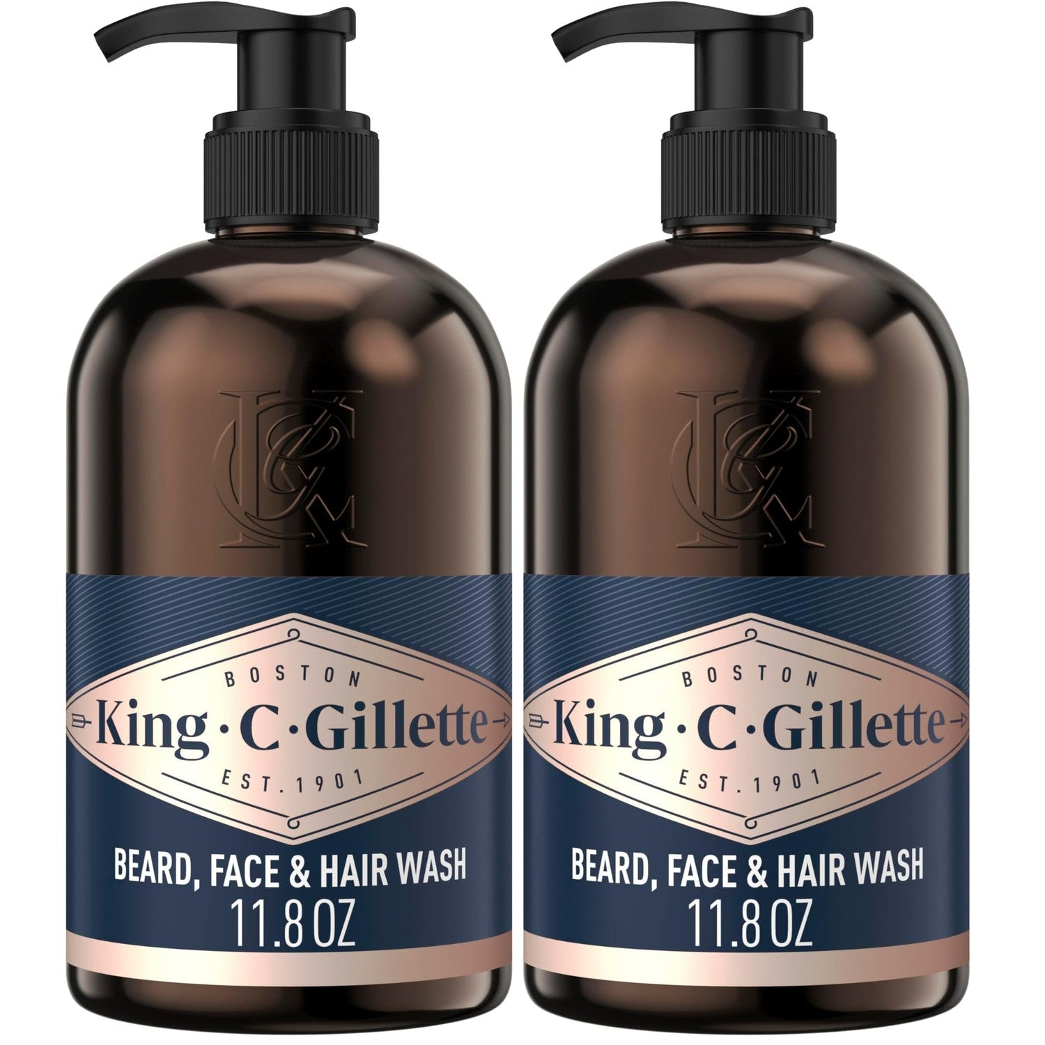 King C. Gillette Beard Wash, Mens Face Wash, 11.8 oz, Infused with Argan Oil and Avocado Oil to Cleanse Hair and Skin