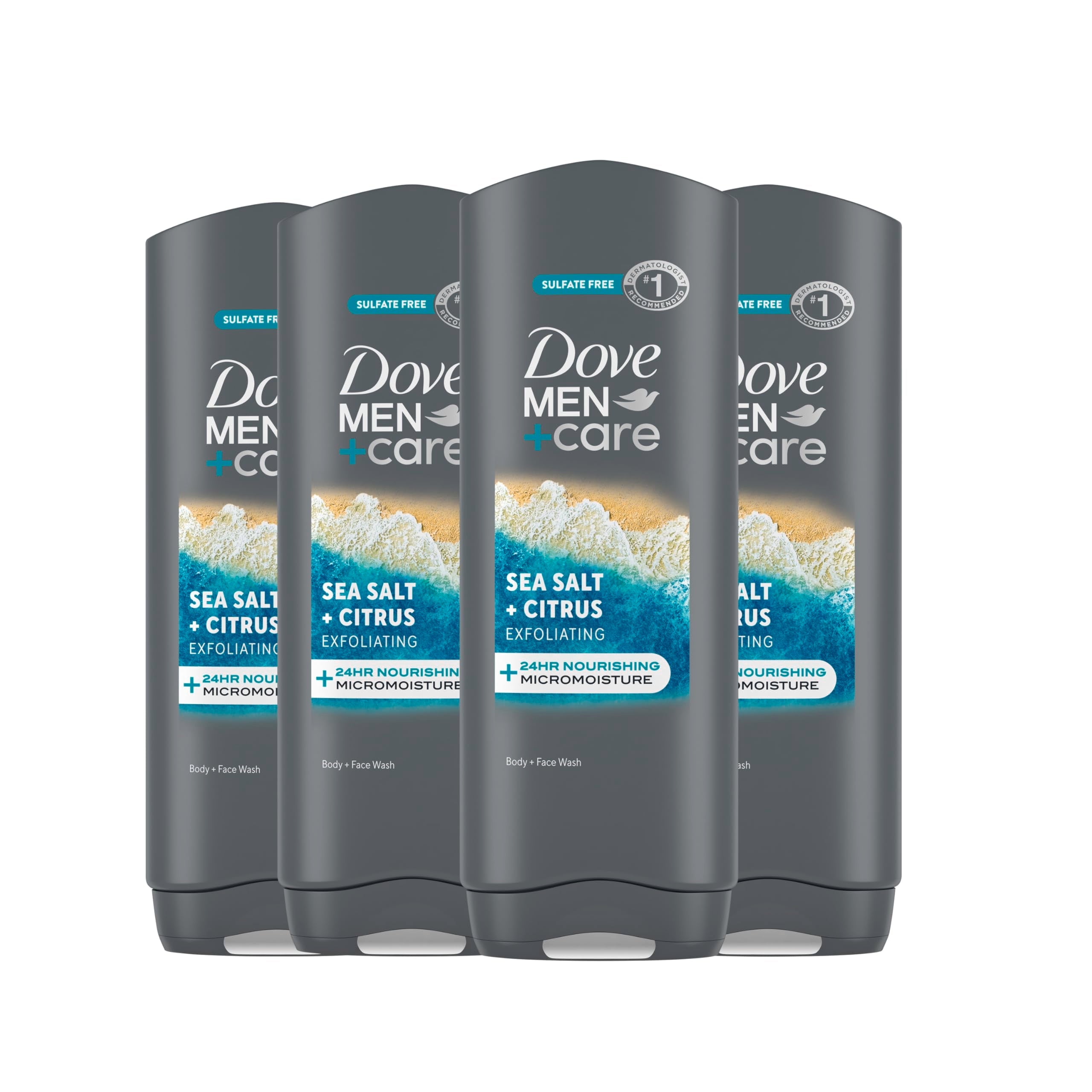 Buy now DOVE MEN + CARE Body and Face Wash Clean Comfort 4 Count for Healthier and Stronger Skin Effectively Washes Away Bacteria While Nourishing Your Skin, 18 oz Sea Salt + Citrus 18 Fl Oz (Pack of 4) at indiglob india