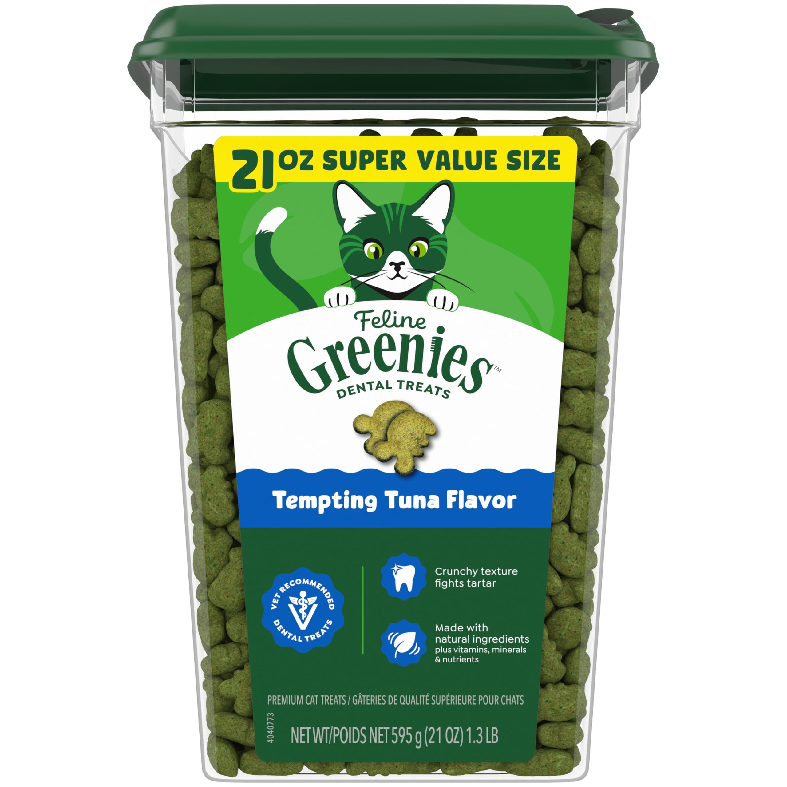 Buy now Greenies Cat Treats, Veterinarian-Recommended Adult Natural Dental Cat Treats, Tempting Tuna Flavor, 9.75 oz. Tub at indiglob india