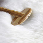 Sheepskin Brush Rug Wool Carpet Cleaner Bamboo Wire Slicker Carding, Unmats Fur & Restores Like New, Longer Prongs, Stronger Design, To Fluff Fleeces, Sherpa, Macrame & Faux Fur Blankets