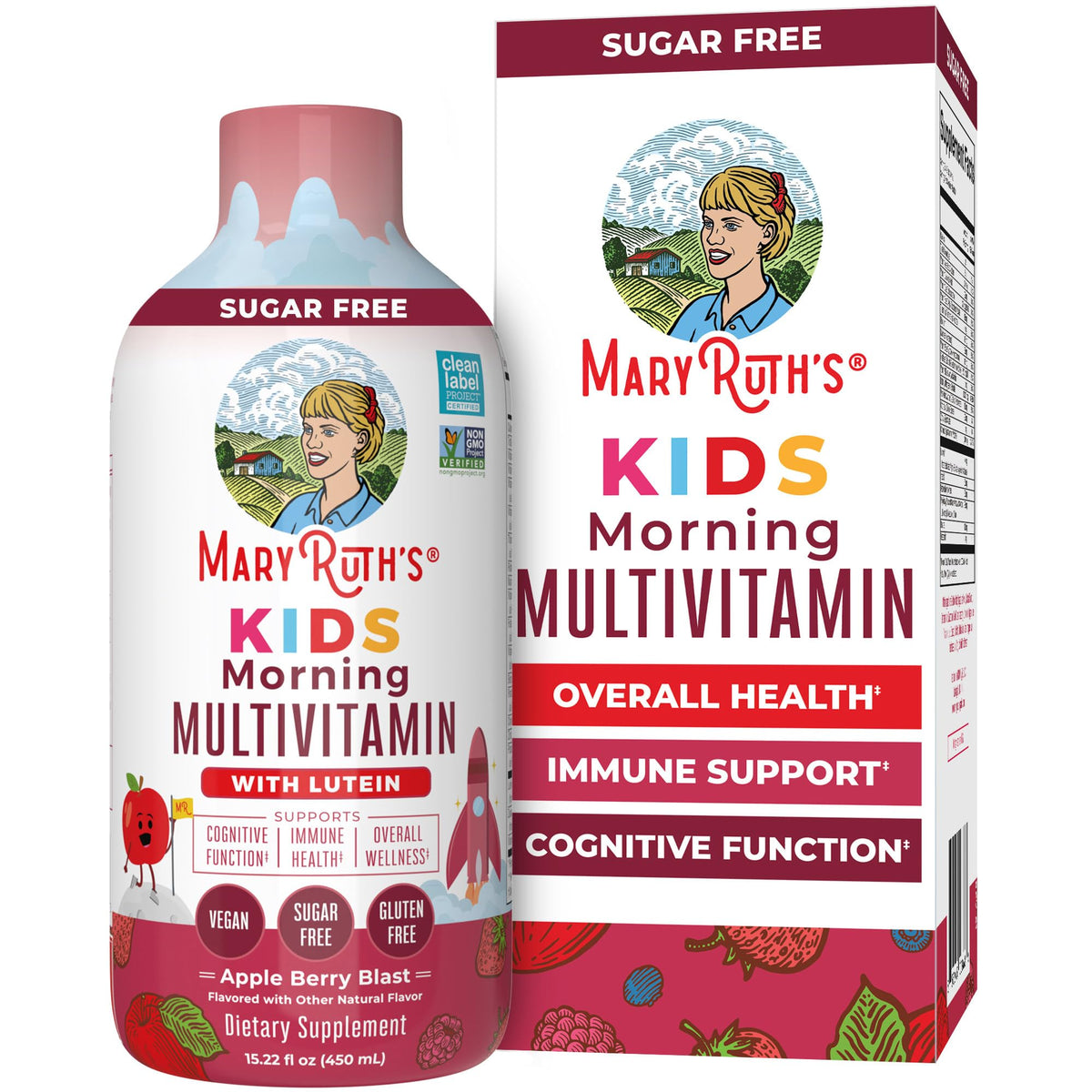 MARYRUTH'S Kids Liquid Morning Multivitamin for Kids, Sugar Free, 15.22oz