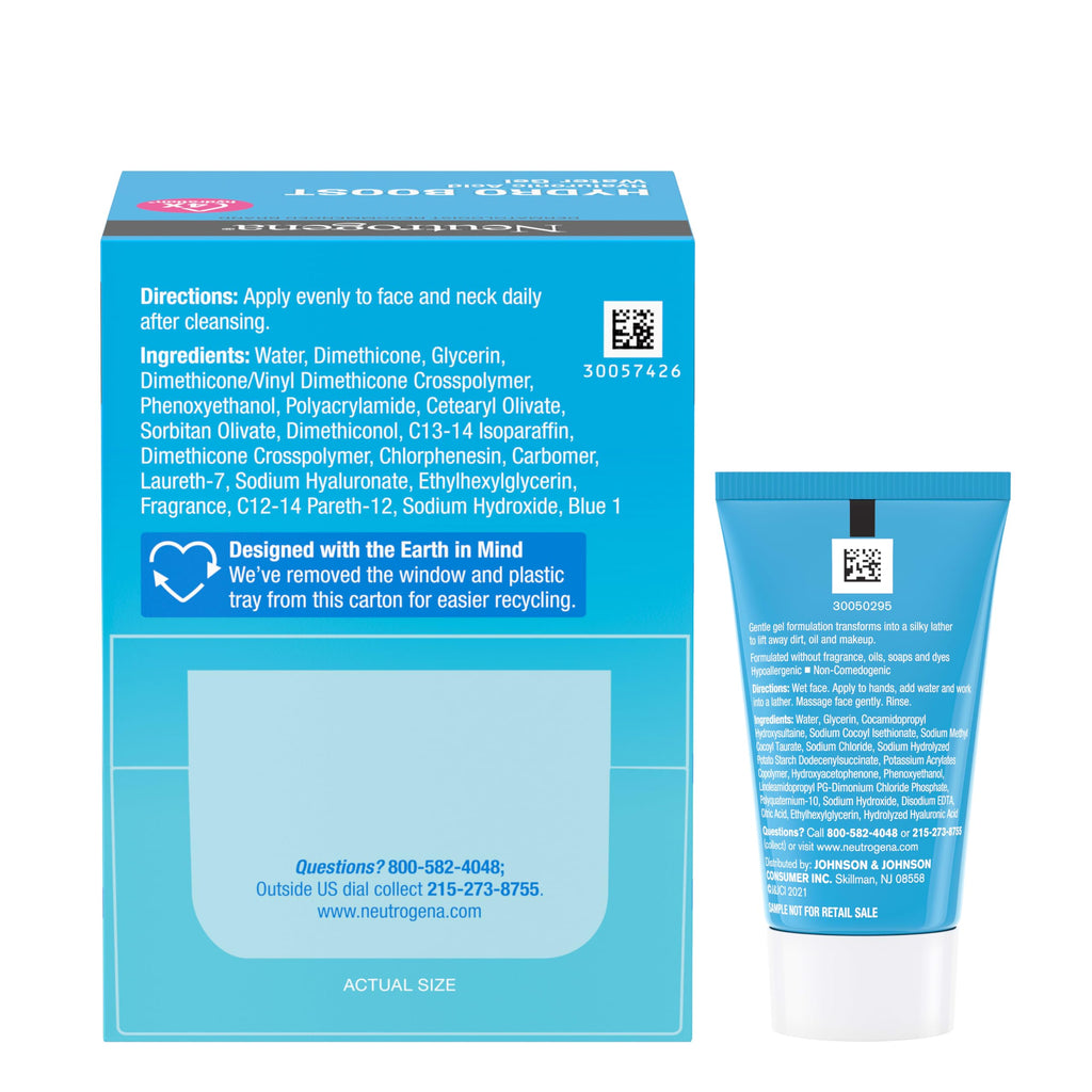 Buy now Neutrogena Hydro Boost Water Gel, Hyaluronic Acid Facial Moisturizer for Normal to Oily Skin, Hydrating Face Moisturizer, 1.7 fl. oz + Trial Size Hydro Boost Facial Cleanser, 0.5 fl. oz at indiglob india