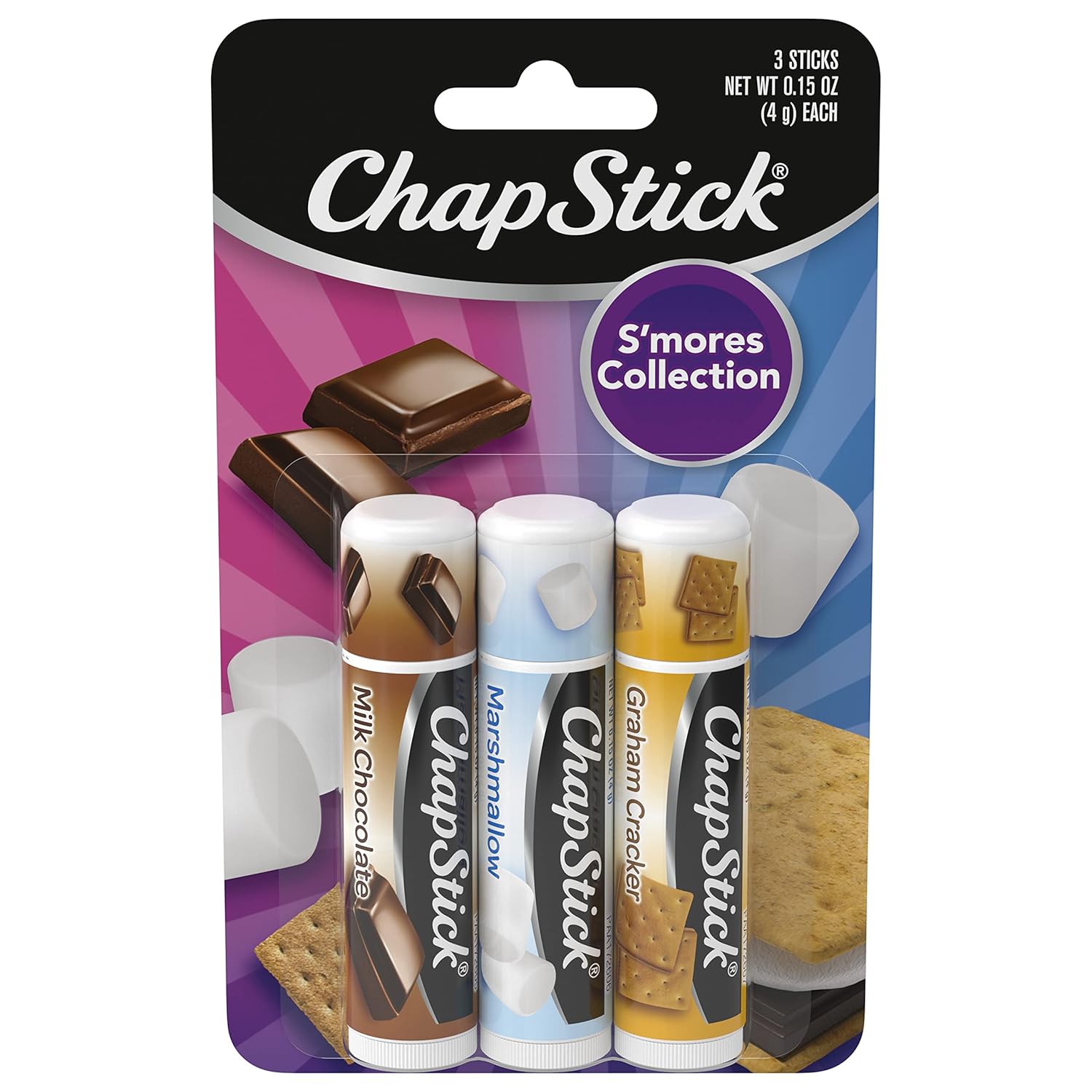 Buy now ChapStick S'more Collection Variety Pack Lip Balm Tube, Lip Care, 0.15 Ounce (Pack of 3) at indiglob india