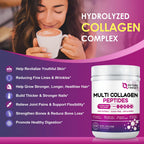 NATURE TARGET Multi Collagen Peptides Powder, 35 Servings | Type I, II, III, V, X, Hydrolyzed Collagen Peptides with Vitamin C Hyaluronic Acid, Supports Skin Hair Nail & Joint