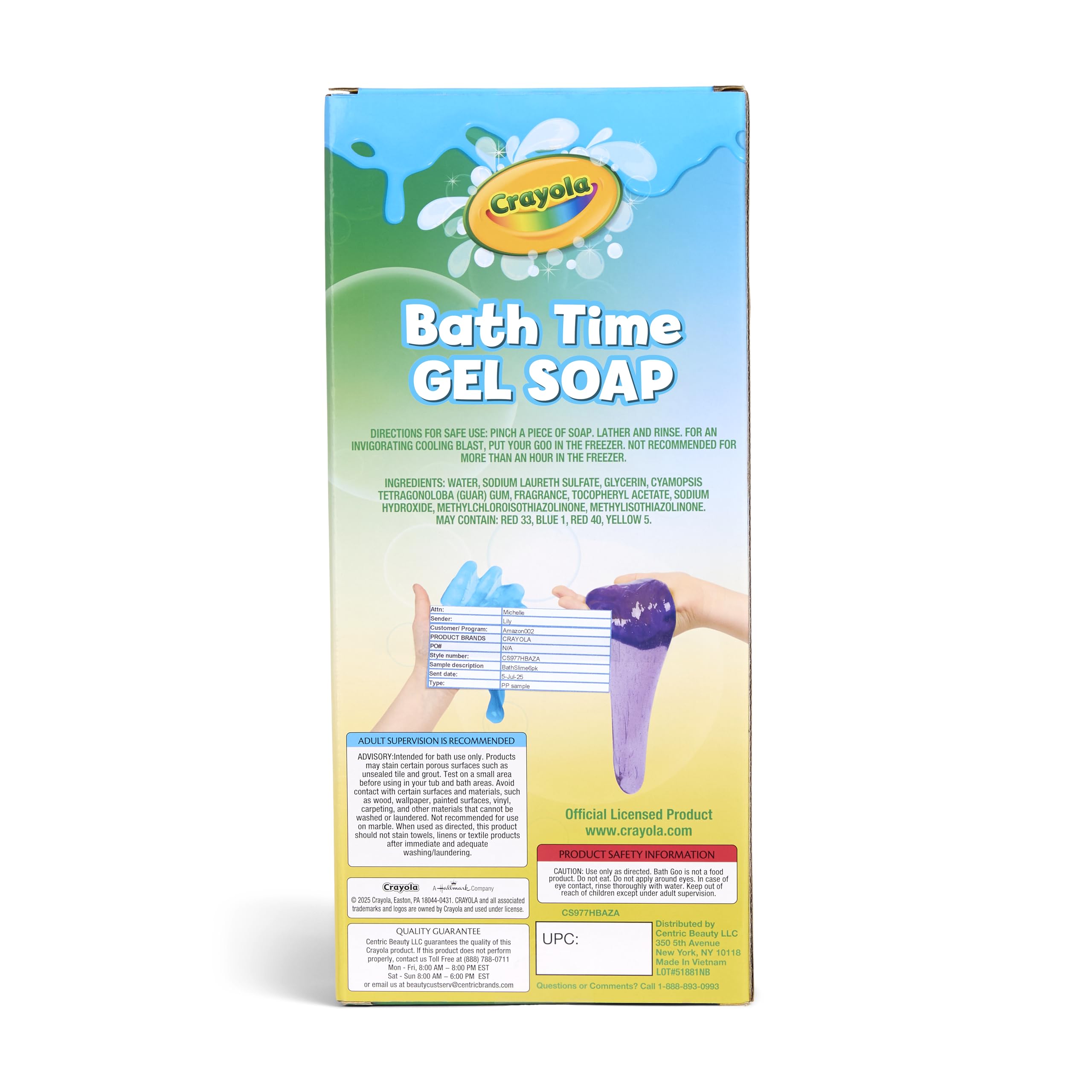 Buy now Crayola Bath Time Slime 6 Piece Set, Soaps with Slime Texture & Consistency, Multi Color Bath Soap 6 Pack / 3.6 oz Each, Colors Included: Red, Green, Blue, Purple, Pink, & Orange at indiglob india